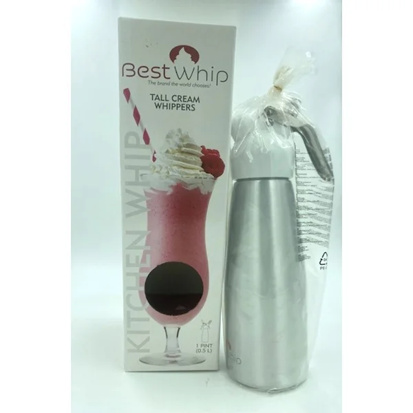 Tall Cream Whipper 1 Pint - Silver