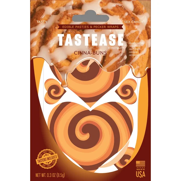TASTEASE CINNA-BUN EDIBLE NIPPLE PASTIES & PECKER WRAPS