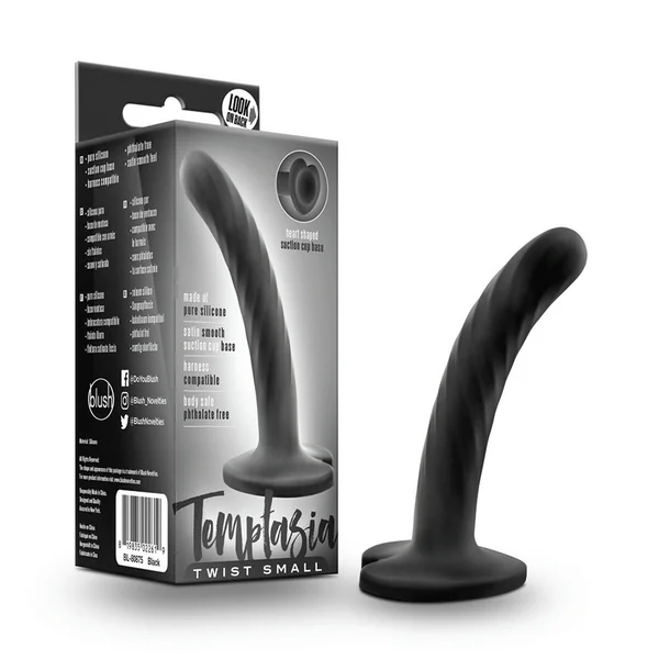 Temptasia Twist Black Silicone Dildo by Blush Novelties