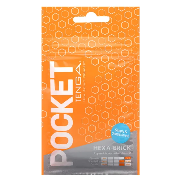 Tenga Pocket-Sized Masturbator - Hexa Brick Texture