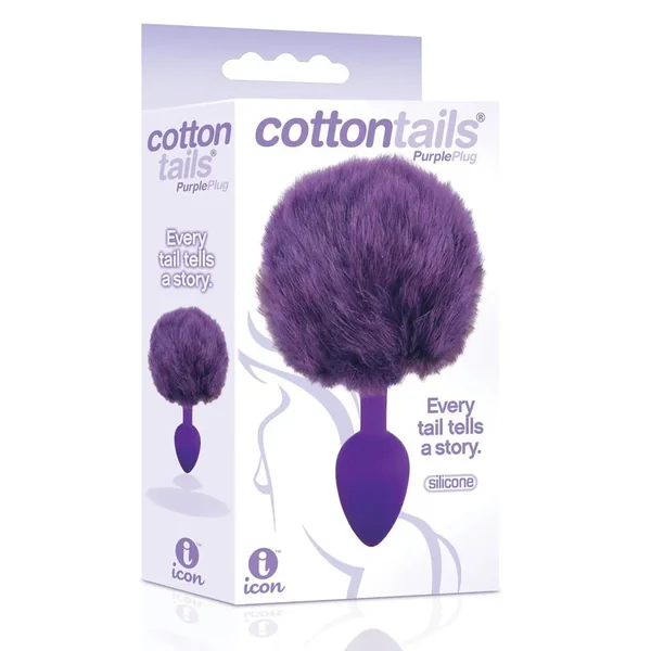 The 9’s Cottontails Silicone Bunny Tail Butt Plug – Purple