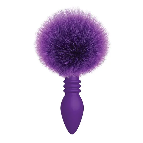 The 9’s – Cottontails Silicone Ribbed Bunny Tail Butt Plug – Purple