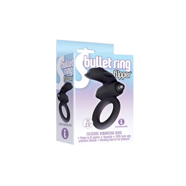 The 9’s S-Bullet Ring Flipper, Silicone Vibrating Cock Ring