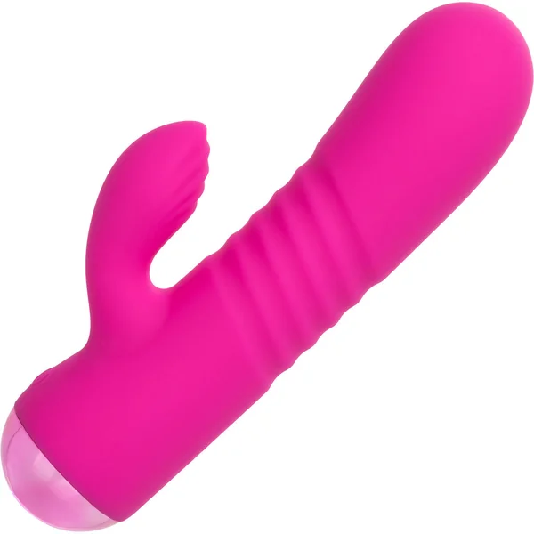 Thicc™ Chubby Honey Rechargeable Waterproof Silicone Dual Stimulation Vibrator By CalExotics - Pink