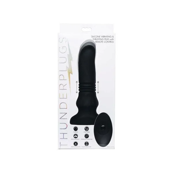 ThunderPlugs Vibrating and Thrusting Remote Control Silicone Anal Plug