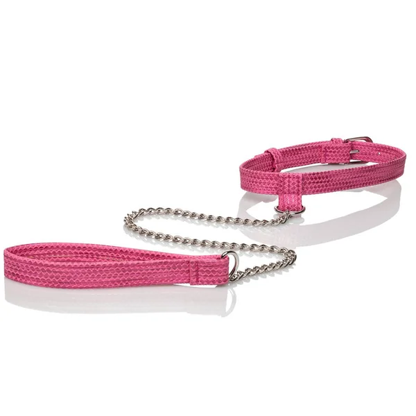 Tickle Me Pink Glitter Collar With Leash