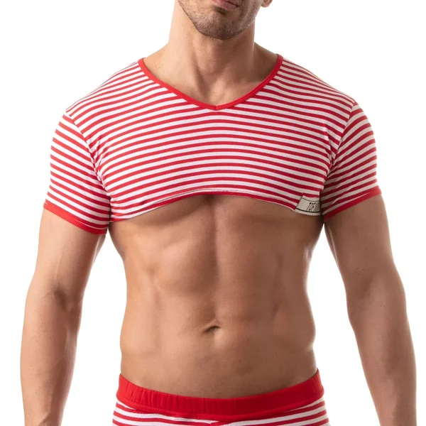 TOF Paris Sailor Crop Top Red Small