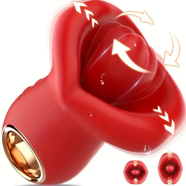 Tongue Licking Vibrator Rose Massager Sex Toy Nipple Clitoral Vibrator