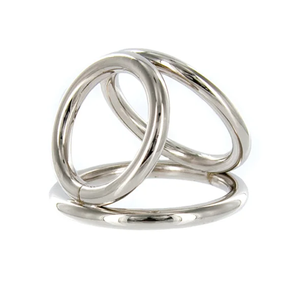 Triple Chrome Cock and Ball Ring