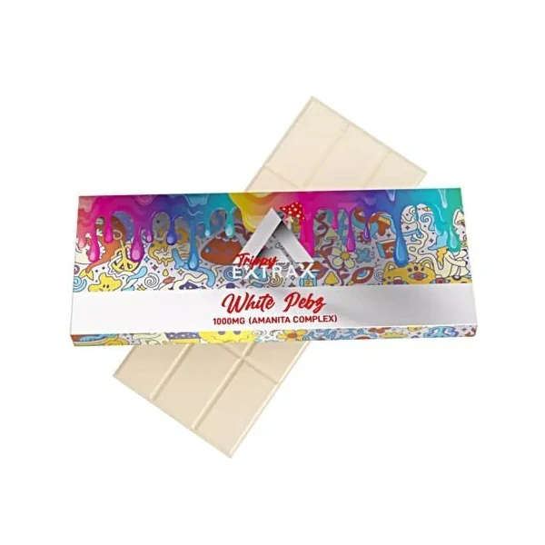 Trippy Extrax 1000MG Amanita Complex Chocolate 10/PK White Pebz