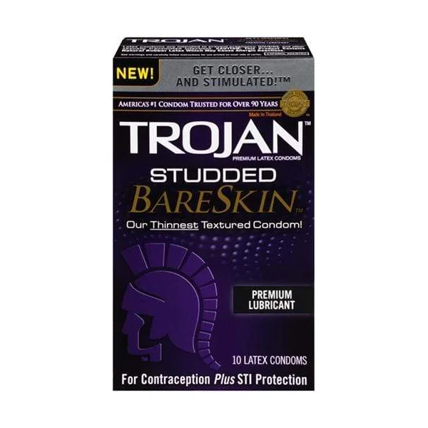 Trojan Studded Bareskin - 10 Pack