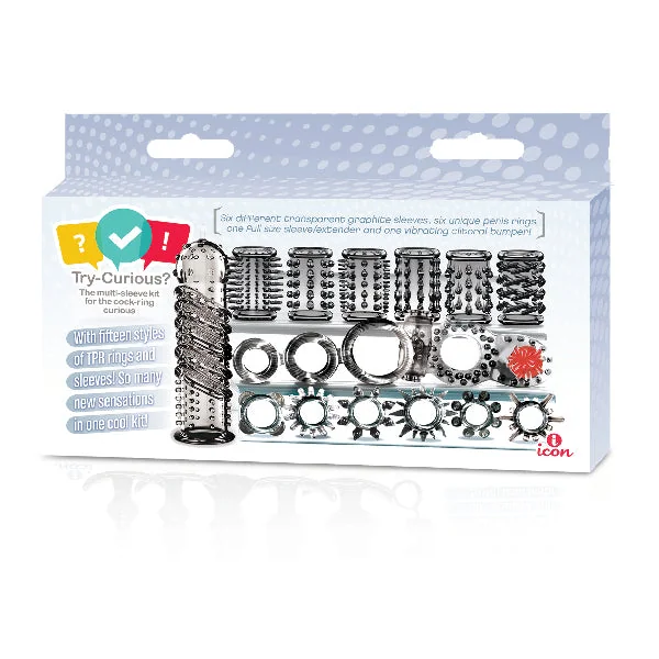 Try Curious Cock Ring & Sleeve Set by Icon