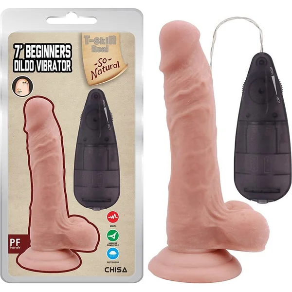 T-Skin Real - 7' Beginners Dildo Vibrator
