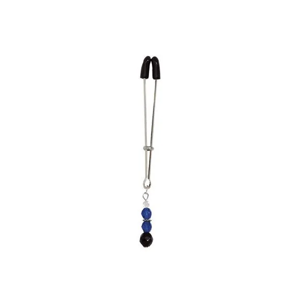 TWEEZER CLIT CLAMP W/BLUE BEADS