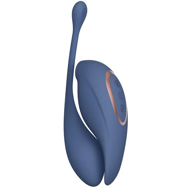 Twitch 2 Silicone Rechargeable Suction and Flapping Vibrator with Remote Control Egg – Blue