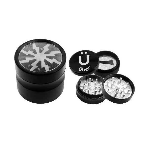 Uber Grinder 2.0 Grinder 2.5in 4pc CNC W/Screen Silver