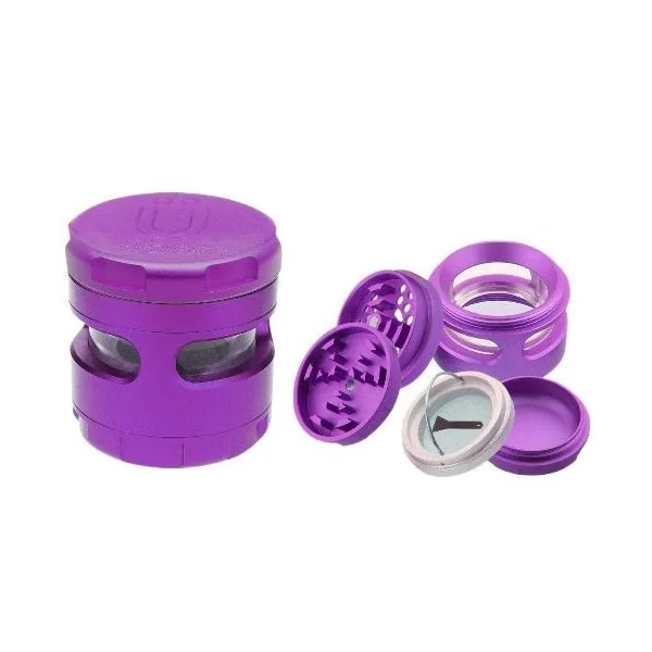Uber Grinder 4.0 2.5in 4pc CNC W/Window Violet
