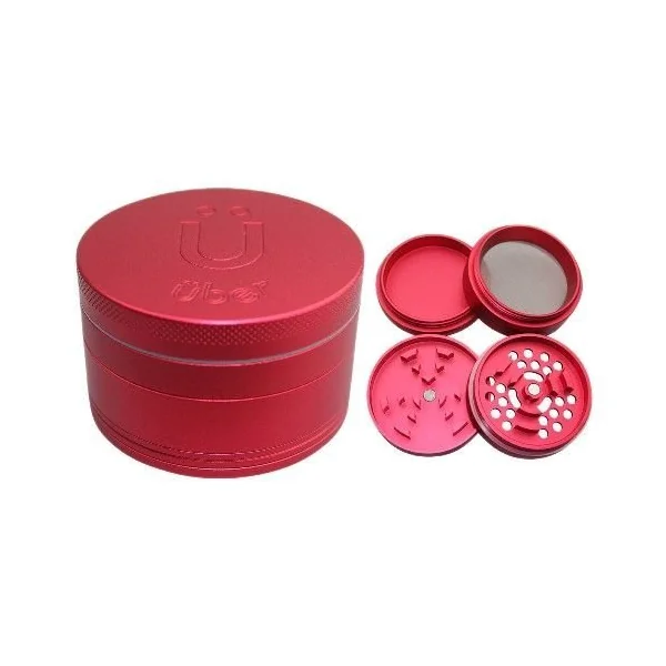 Uber Grinder 5.0 2.5in 5pc 63mm CNC Matte Red