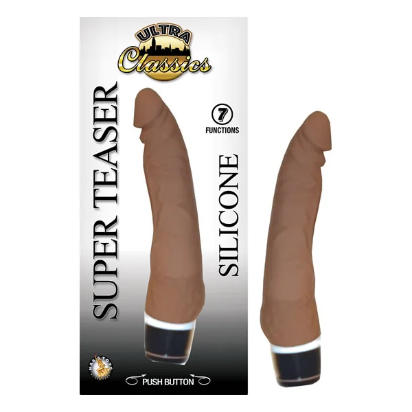 ULTRA CLASSICS SUPER TEASER BROWN VIBRATING DILDO