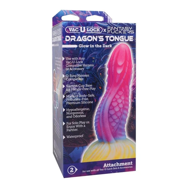 Vac U Lock X Fantasy Fuckers Dragons Tongue Dildo by Doc Johnson