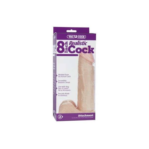 Vac-U-Lock 8 Inch Realistic Cock