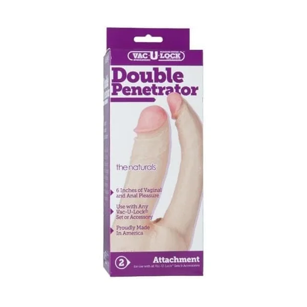 Vac-U-Lock Double Penetrator - White