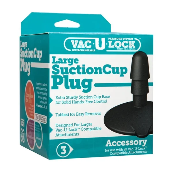 Vac-U-Lock Large Suction Cup Plug – Black