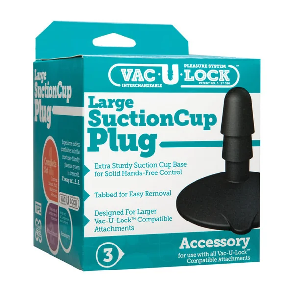 Vac-u-lock Large Suction Cup Plug - Black