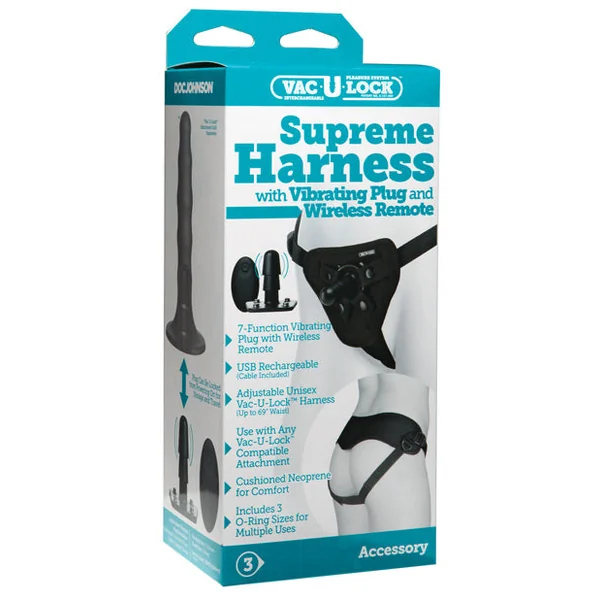 Vac-u-lock Supreme Harness W-vibrating Plug
