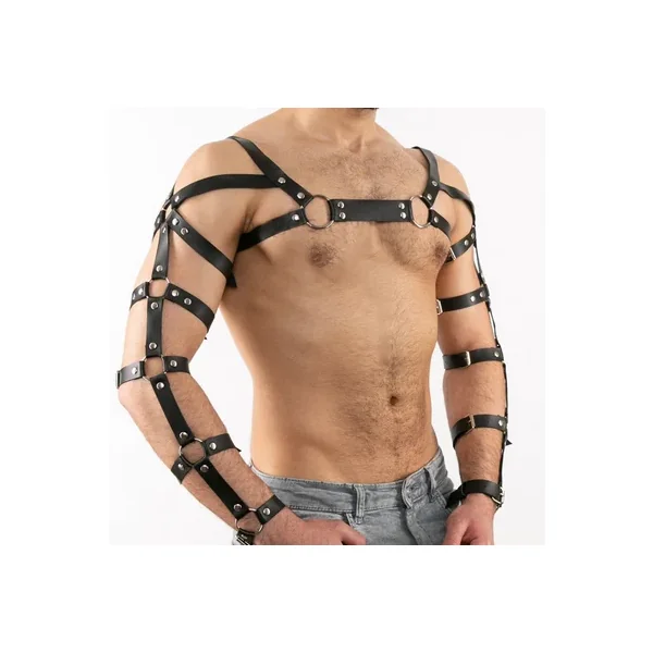 Value Faux Leather Mens Arm & Chest Harness