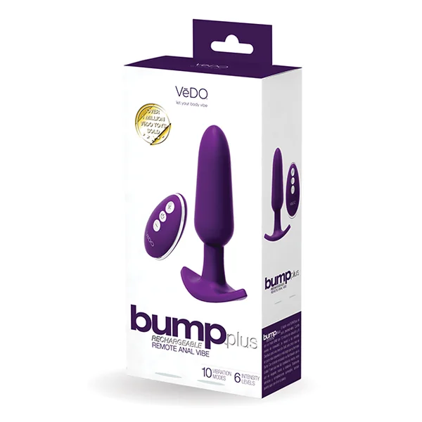 VEDO BUMP PLUS RECHARGEABLE REMOTE CONTROL ANAL VIBE DEEP PURPLE