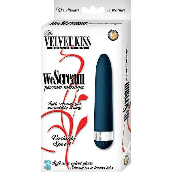 Velvet Kiss We Scream Personal Massager Traditional Vibrator Waterproof 5 Inch Black