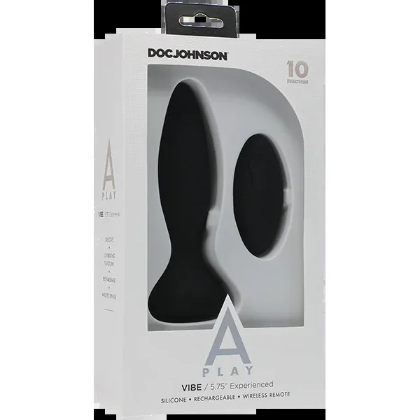 Vibe – Experienced – Rechargeable Silicone Anal Plug With Remote (Black)
