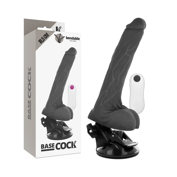 Vibrate cock women black remote control articulating vibrator basecock 18.5cm