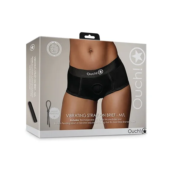 Vibrating Strap On Brief – Black M/L