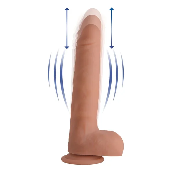Vibrating & Thrusting Remote Control Silicone Dildo – 9 Inch