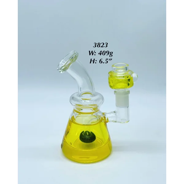 Water Pipe 6.5 Inch Glycerin Water Pipe Bent Neck W/ Shower Head