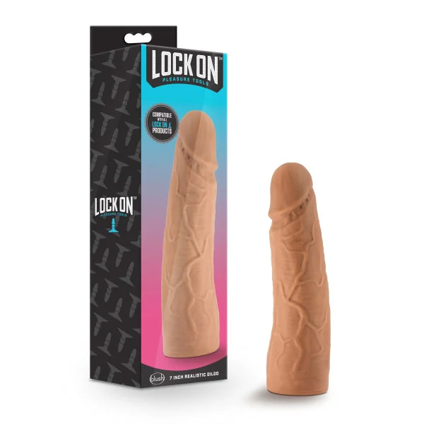 (WD) LOCK ON 7IN REALISTIC LOC DILDO MOCHA