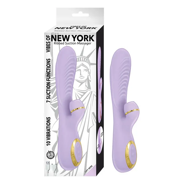 (WD) VIBES OF NEW YORK RIBBED SUCTION MASSAGER LAVENDER