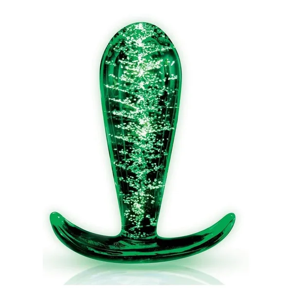 Whipsmart Glass Butt Plug with Curved Base 3.5in – Clear