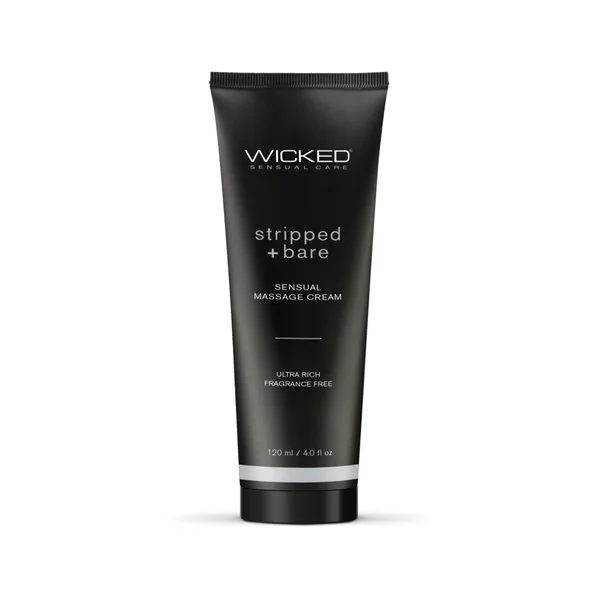 Wicked Sensual Care Sensual Massage Cream 120Ml Stripped And Bare Unscented