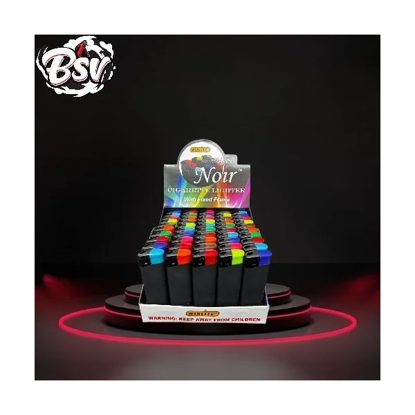 Winlite Noir Black Fix-Flame Electro Disposable Lighters 50ct