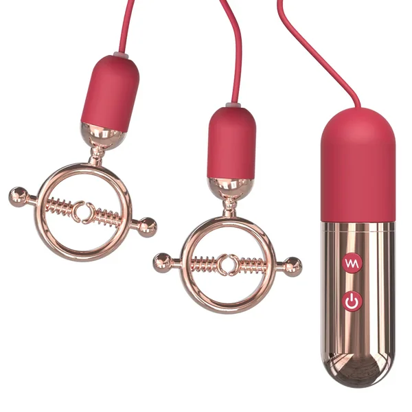YoYoLemon Rechargeable Vibrating Nipple Clamps, Nipple Play, Nipple Teasers