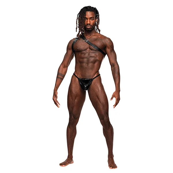 Zodiac Pu Leather Shoulder Harness Black O-s