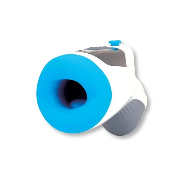 Zolo Blow Gun Full Shaft Masturbator White Blue