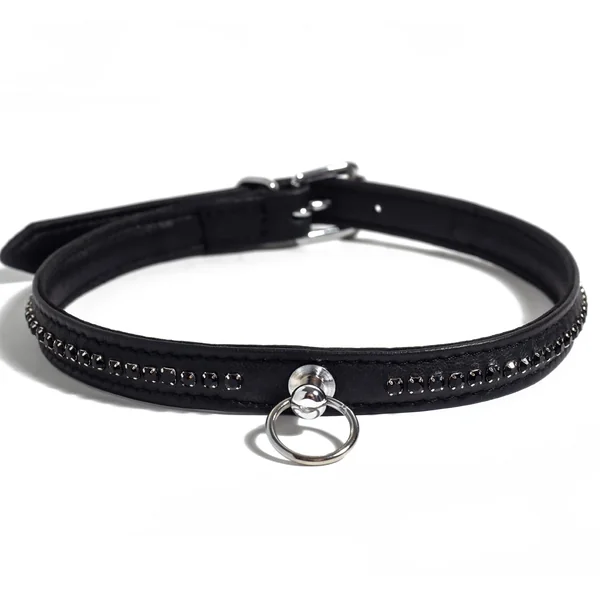 Zorba Leather Diamante Collar