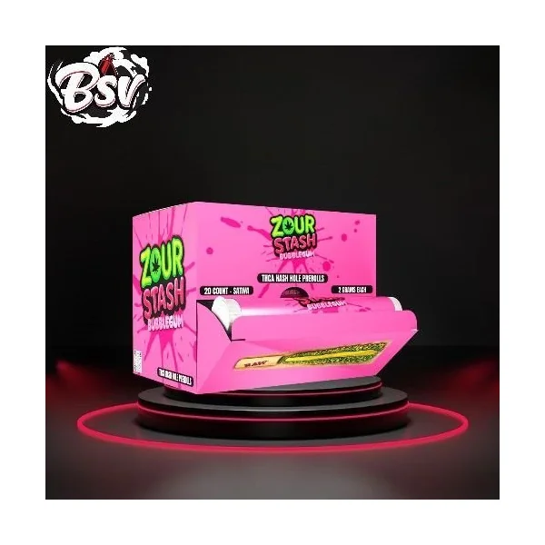 Zour Stash THCA Hash Hole Pre-Rolls 20ct Bubblegum